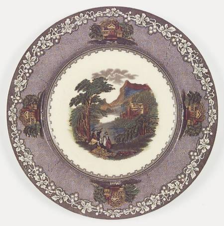 Jenny Lind Brown Multicolor (Leaf Border) by Royal Staffordshire