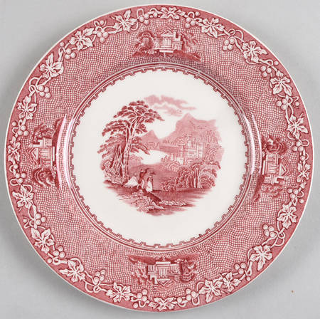 Jenny Lind Pink (Off White Background) Salad Plate