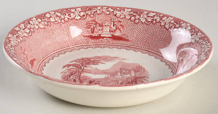 Jenny Lind Pink (Off White Background) Fruit/Dessert (Sauce) Bowl
