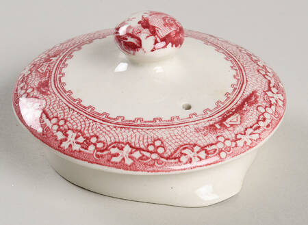 Jenny Lind Pink (Off White Background) Lid for Teapot