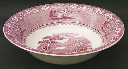 Jenny Lind Pink (Off White Background) 9" Round Vegetable Bowl