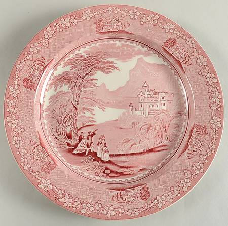 Jenny Lind Pink (Off White Background) 12" Chop Plate (Round Platter)