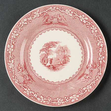 Jenny Lind Pink (Off White Background) Bread & Butter Plate