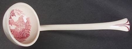 Jenny Lind Pink (Off White Background) Tureen Ladle