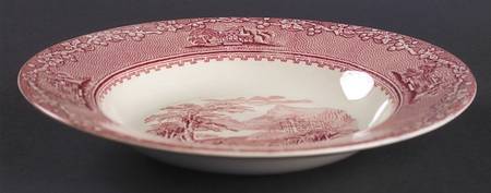 Jenny Lind Pink (Off White Background) Rim Soup Bowl