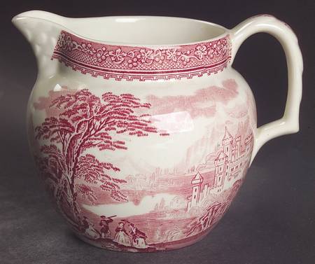 Jenny Lind Pink (Off White Background) 16 Oz Pitcher