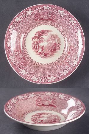 Jenny Lind Pink (Off White Background) Fruit/Dessert (Sauce) Bowl