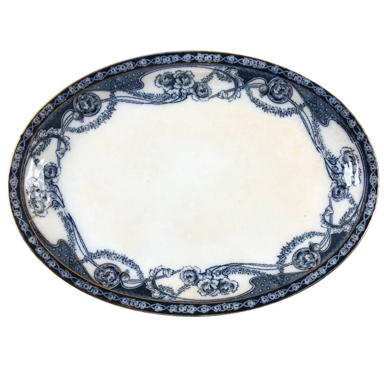 Renown Blue 13" Oval Serving Platter