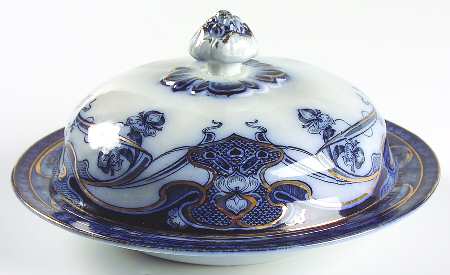 Renown Blue Round Covered Butter