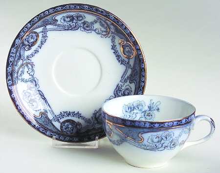 Renown Blue Flat Cup & Saucer Set