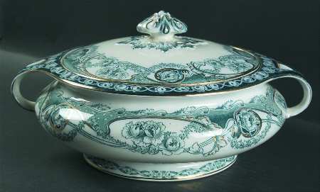 Renown Blue and Green Round Covered Vegetable