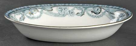 Renown Blue and Green 9" Oval Vegetable Bowl