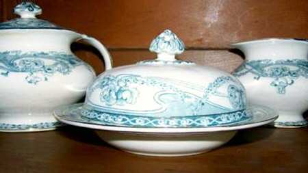 Renown Blue and Green Round Covered Butter
