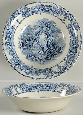 Rural Scenes Blue (Round) 7" Round Vegetable Bowl