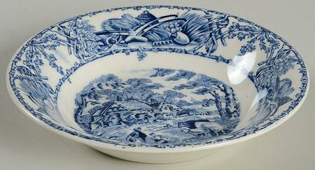 Rural Scenes Blue (Round) Fruit/Dessert (Sauce) Bowl