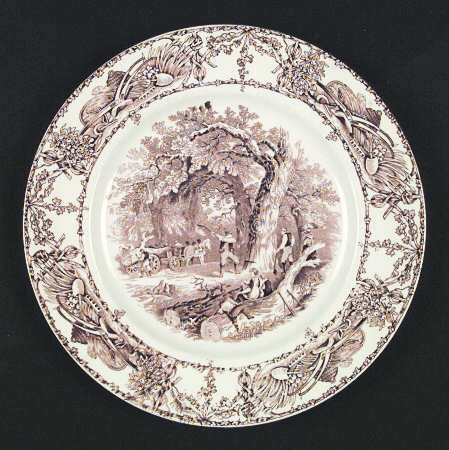 Rural Scenes Brown (Round) by Arthur J Wilkinson