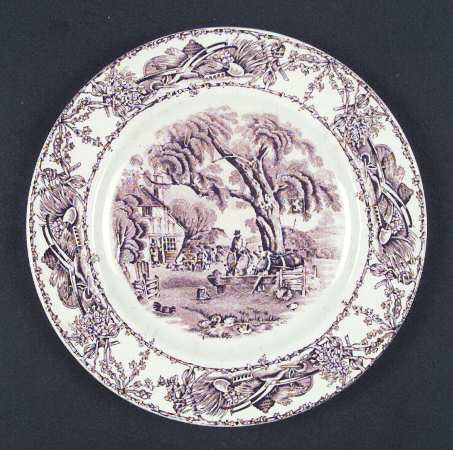 Rural Scenes Brown (Round) Salad Plate