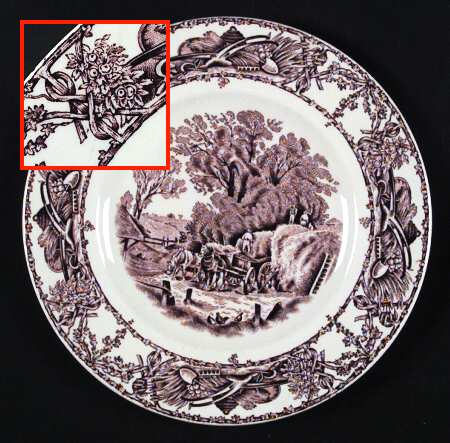 Rural Scenes Brown (Round) Bread & Butter Plate