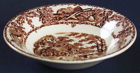 Rural Scenes Brown (Round) Fruit/Dessert (Sauce) Bowl