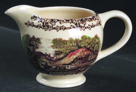 Rural Scenes Brown Multicolor Creamer