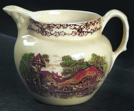 Rural Scenes Brown Multicolor 8 Oz Pitcher