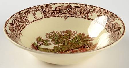 Rural Scenes Brown Multicolor Coupe Cereal Bowl