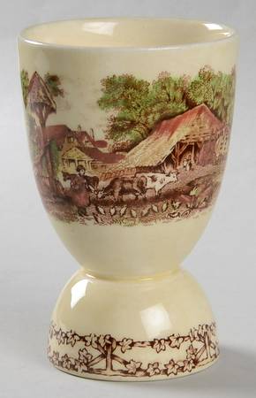 Rural Scenes Brown Multicolor Double Egg Cup