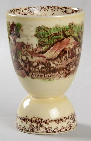 Rural Scenes Brown Multicolor Double Egg Cup