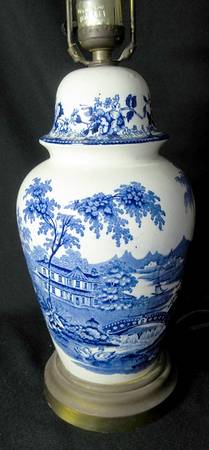 Tonquin Blue 23" Electric Lamp & Shade