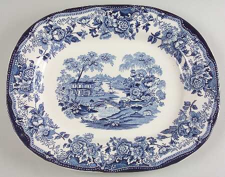 Tonquin Blue 14" Oval Serving Platter by Royal Staffordshire