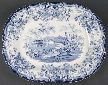 Tonquin Blue 15" Oval Serving Platter