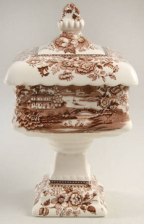 Tonquin Brown Pedestal Wedding Bowl & Lid