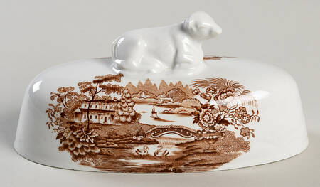 Tonquin Brown Lid for 1/4 Pound Figural Butter