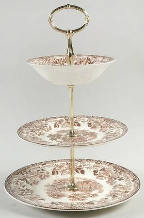 Tonquin Brown 3-Tiered Serving Tray (DP, SP, FR)