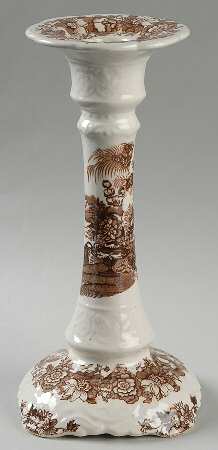 Tonquin Brown 9" Tall Candlestick