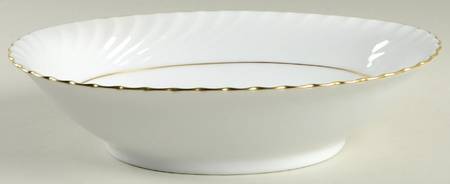 Annette (Gold Trim) 9" Oval Vegetable Bowl
