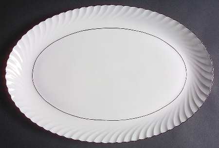 Annette (Platinum Trim) 14" Oval Serving Platter