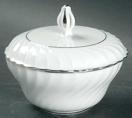 Annette (Platinum Trim) Sugar Bowl & Lid