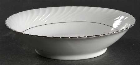Annette (Platinum Trim) 9" Oval Vegetable Bowl