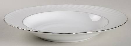Annette (Platinum Trim) Large Rim Soup Bowl