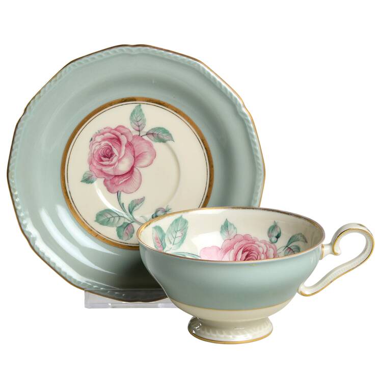 Brigitte Rosalie Footed Cup & Saucer Set