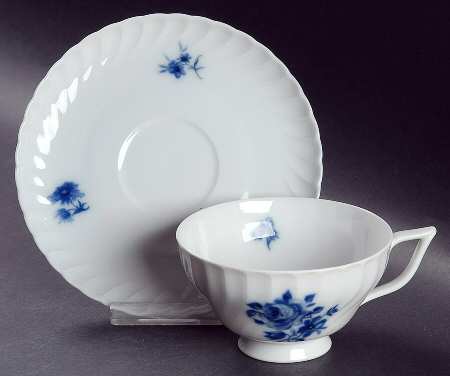 Copenhagen Rose Footed Cup & Saucer Set