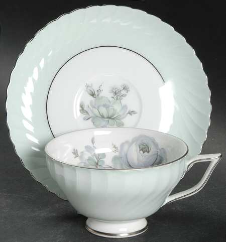 Dawn Rose Footed Cup & Saucer Set