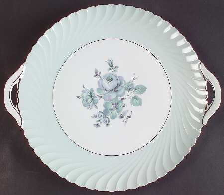 Dawn Rose Handled Cake Plate