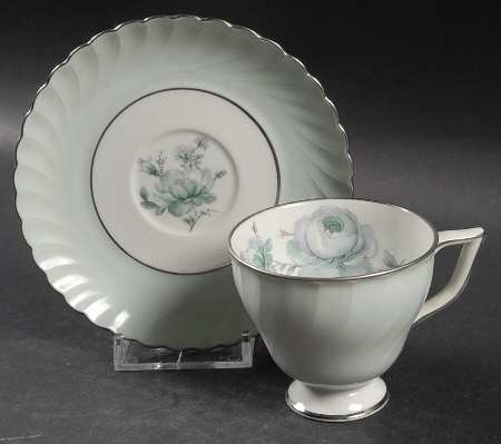 Dawn Rose Footed Demitasse Cup & Saucer Set