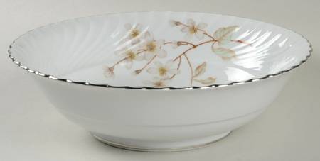 Dogwood (Platinum Trim) 9" Round Vegetable Bowl