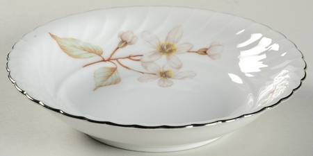 Dogwood (Platinum Trim) Fruit/Dessert (Sauce) Bowl