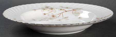 Dogwood (Platinum Trim) Large Rim Soup Bowl by Royal Tettau