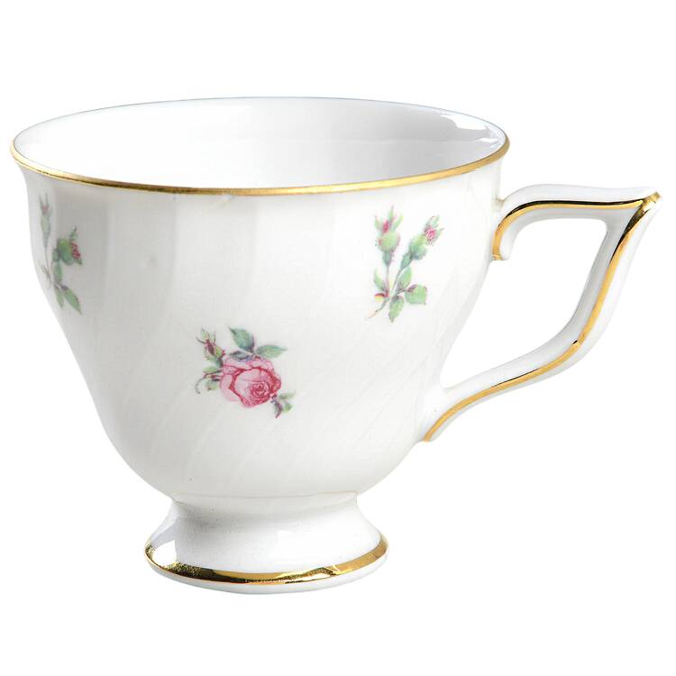 Dresden Flowers (Gold Trim) Footed Demitasse Cup