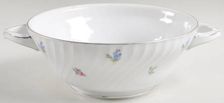 Dresden Flowers (Platinum Trim) Round Vegetable No Lid